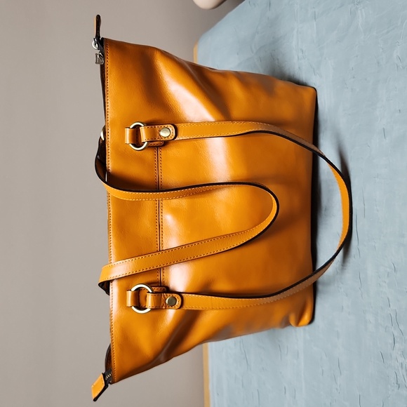 Patricia Nash Fall Orange Leather Large Handbag - Picture 5 of 16